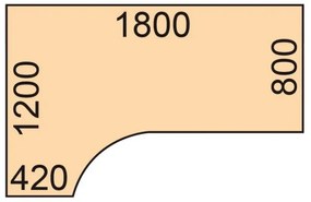 Narożne biurko PRIMO WHITE, 180x120 cm, lewe, białe