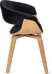 Krzesło Tapicerowane z Drewna Giętego GARY Dąb Złoty/Czarne Nowoczesne Loft