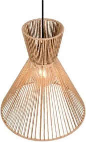 Metalowa lampa wisząca w naturalnym kolorze z kloszem plecionki papierowej ø 35 cm Rosalie – Reality