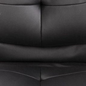 Wygodny fotel biurowy z czarnej ekoskóry Preston