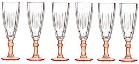 Kieliszek do szampana z kolorową nóżką, 170 ml, 6 sztuk