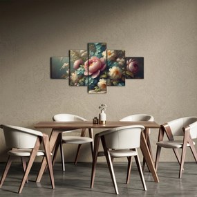 Obraz - Martwa natura z kwiatami - obraz (125x70 cm)