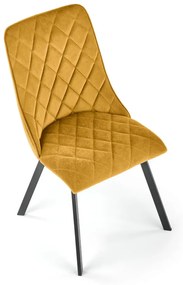 Krzesło tapicerowane K450 VELVET musztardowe HALMAR