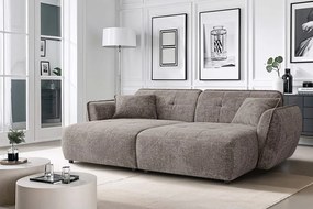Szarobrązowa sofa z tkaniny szenilowej z szezlongiem 252 cm Nelia Big – Ropez
