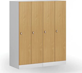 Szafa ubraniowa S1 obniżona, 2-drzwiowa, 1500 x 600 x 500 mm, demontaż, zamek obrotowy, drzwi laminowane, orzech