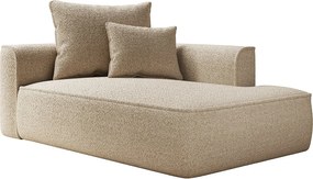 Szezlong prosty z tkaniny szenilowej w kolorze taupe PINETA