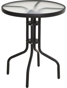 Metalowy stolik Porto, 60 x wys. 70 cm, szklany blat