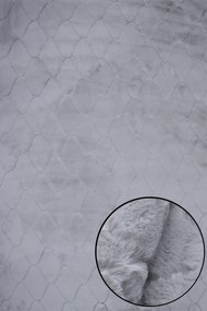 Dywan Bunny 3D Puszysty Szary 160x220 Prostokąt