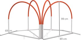 PawHut Zestaw do Agility dla Psów, 4-częściowy, w zestawie torba, Plastik, 89x69x99 cm, Biały+Pomarańczowy