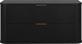 Szafka łazienkowa, matowa czerń, złoty uchwyt, 41,5 x 100 x 51,7 cm
