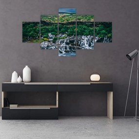 Obraz wodospadów w przyrodzie (125x70 cm)