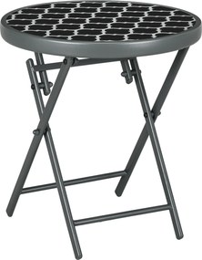 Outsunny Stolik ogrodowy składany, Stolik składany do ogrodu, okrągły, odporny na warunki atmosferyczne, składany, Średnica 45 x 50 cm, Czarny