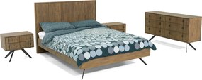 Loftowe łóżko drewniane z wysokim zagłówkiem Massa K01 180 cm
