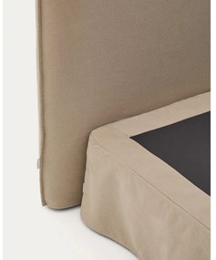 Szarobrązowe tapicerowane łóżko jednoosobowe 90x200 cm Jaira – Kave Home