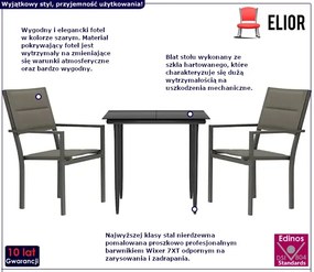 Zestaw mebli ogrodowych ze szklanym blatem - Duos