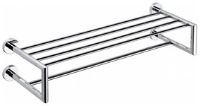 Sapho - Wieszak ścienny na ręczniki z półką X-ROUND 22,5x65,5 cm chrom błyszczący