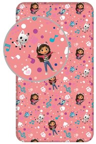 Bawełniane prześcieradło dziecięce z gumką 90x200 cm Gabby's Dollhouse – Jerry Fabrics