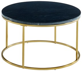 Wsuwane stoliki kawowe ANGELA marki Pascal Morabito - Czarny marmur i złocony metal