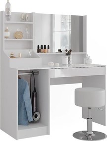 Stół toaletowy biały/biały wysoki połysk 119.8x50.1x76 sherry