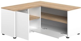 Biała szafka pod TV w dekorze dębu 90x45 cm Angle – TemaHome