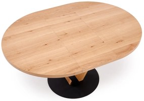 Stół do jadalni okrągły, rozkładany MDF naturalny 120-160/120/78 cm FANIS