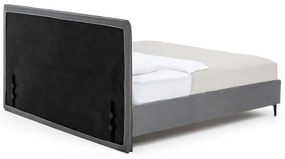 Szare tapicerowane łóżko dwuosobowe ze stelażem 160x200 cm Noira Slim – Bonami Selection