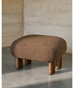 Brązowy podnóżek z materiału bouclé Nema – Kave Home