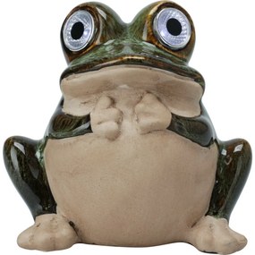 Solarne dekoracje ogrodowe Żaba, porcelana, 11 x6,6 x 13,5 cm