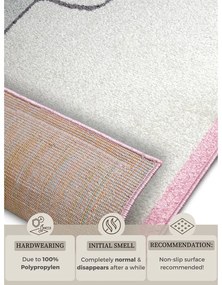 Biało-różowy dywan dziecięcy 160x235 cm Bouncy – Hanse Home
