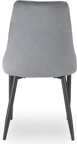 Zestaw Stół Okrągły Rozkładany HARRY 102-142 cm Dąb Artisan/Czarny i 4 Krzesła Tapicerowane BARI Szare