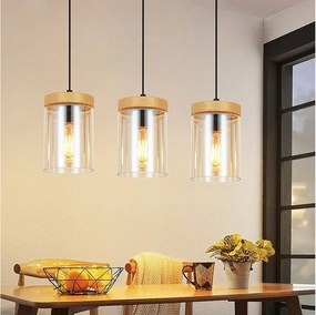 Vintage Glass 3-Flame Dining Table Pendant Light E27 Lampa wisząca do salonu