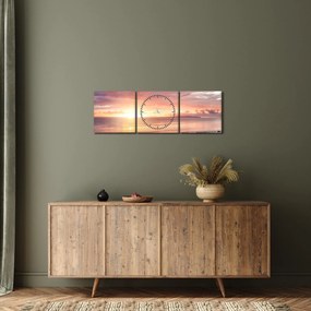 Obraz - Morska panorama (z zegarem) (90x30 cm)