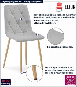 Jasnoszare krzesło pikowane metalowe D7-N16