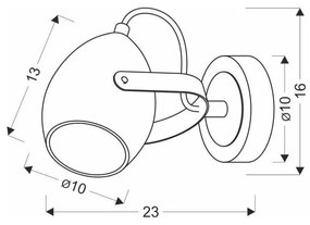 Czarny metalowy kinkiet Anica – Candellux Lighting
