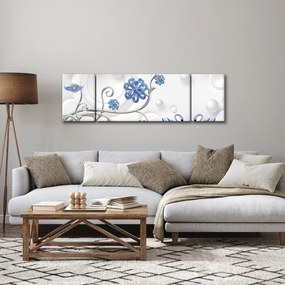 Obraz - Niebieskie łabędzie (170x50 cm)