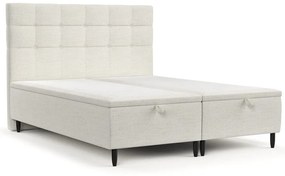 Kremowe tapicerowane łóżko dwuosobowe ze schowkiem 180x200 cm Senses – Maison de Rêve