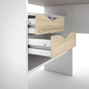 Biurko narożne Function 118 biały/dąb sonoma