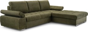 Masseno Narożnik SANDRO z funkcją spania i pojemnikiem na pościel Narozniki L, Rozkładana sofa - Zielony, ARAGON 39