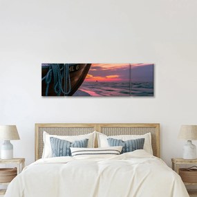 Obraz łodzi na brzegu (170x50 cm)