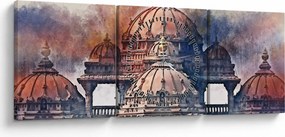Obraz - Akshardham, New Delhi, Indie (z zegarem) (90x30 cm)