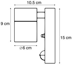 Zewnetrzna Kinkiet / Lampa scienna zewnętrzny antracytowy IP44 z czujnikiem ruchu - Solo Nowoczesny Oswietlenie zewnetrzne