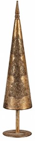 Świąteczna metalowa dekoracja choinka, złota, 11 x11 x 48 cm