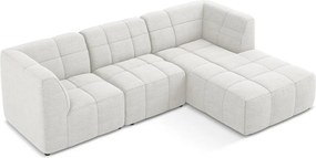Biały narożnik z materiału bouclé (prawostronny/z szezlongiem) Aloha – Makamii