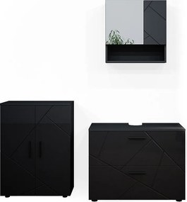 Zestaw mebli łazienkowych antracyt wysoki połysk 80x41x58 irma