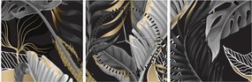 Obraz - Złota dżungla (z zegarem) (90x30 cm)