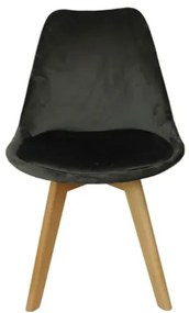 Ciemnoszare aksamitne krzesło MIA