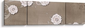 Obraz - Draperie z kwiatami (170x50 cm)