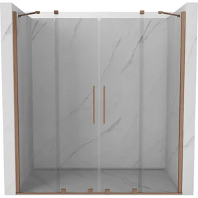 Mexen Velar Duo drzwi prysznicowe rozsuwane 170 cm, transparent, miedź szczotkowana - 871-170-000-02-65