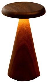 Lampa stołowa LED w ciemnym naturalnym kolorze z drewnianym kloszem (wysokość 21 cm) Sylva – Gingko