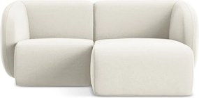 Beżowy aksamitny narożnik (prawostronny/z szezlongiem) Lani – Makamii